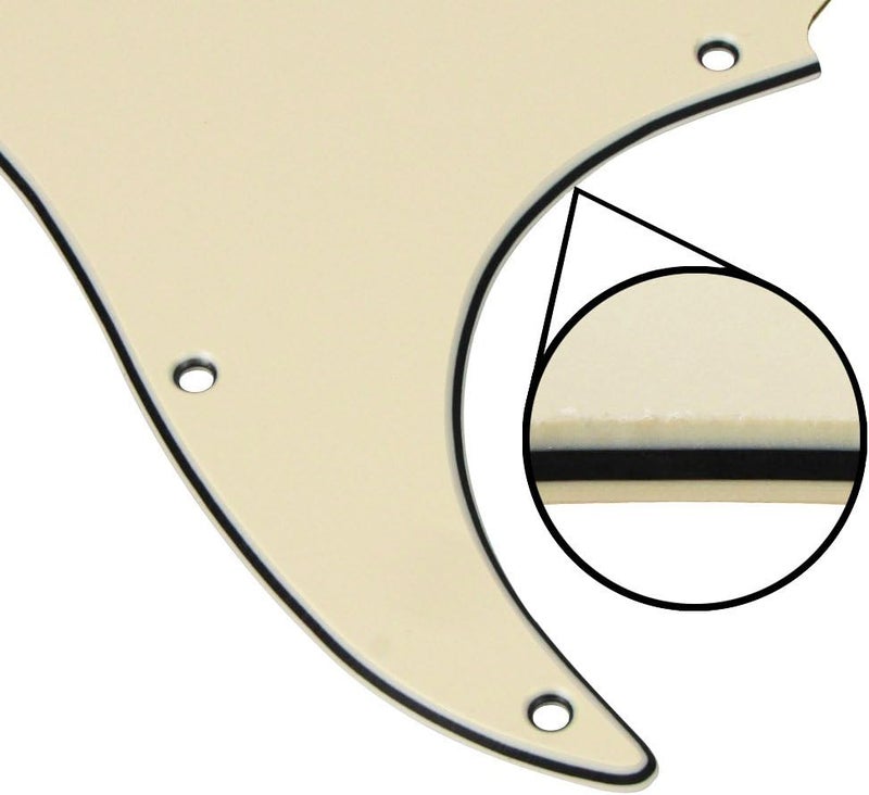 FLEOR 11 Holes HSS Pickguard ST Style Guitar Pickguard Pick Guard Scratchplate with Screws,3Ply Cream - Image 4